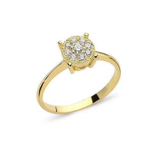 Diamantring i 14 karat guld med 0,37 ct diamanter fra Nuran Coronet