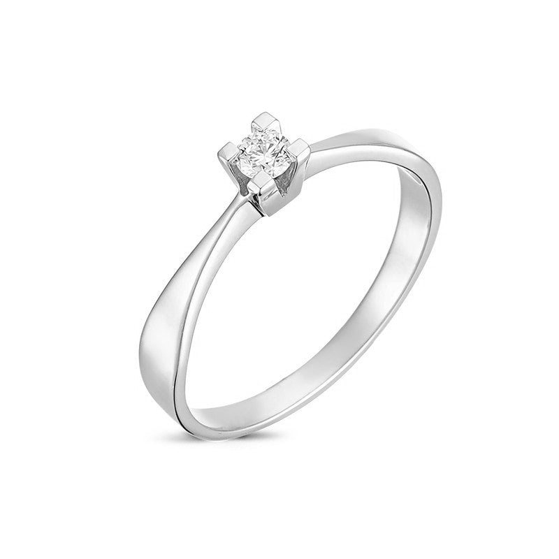 Elegant diamantring Nuran i 14 karat hvidguld med 0,10 ct diamant