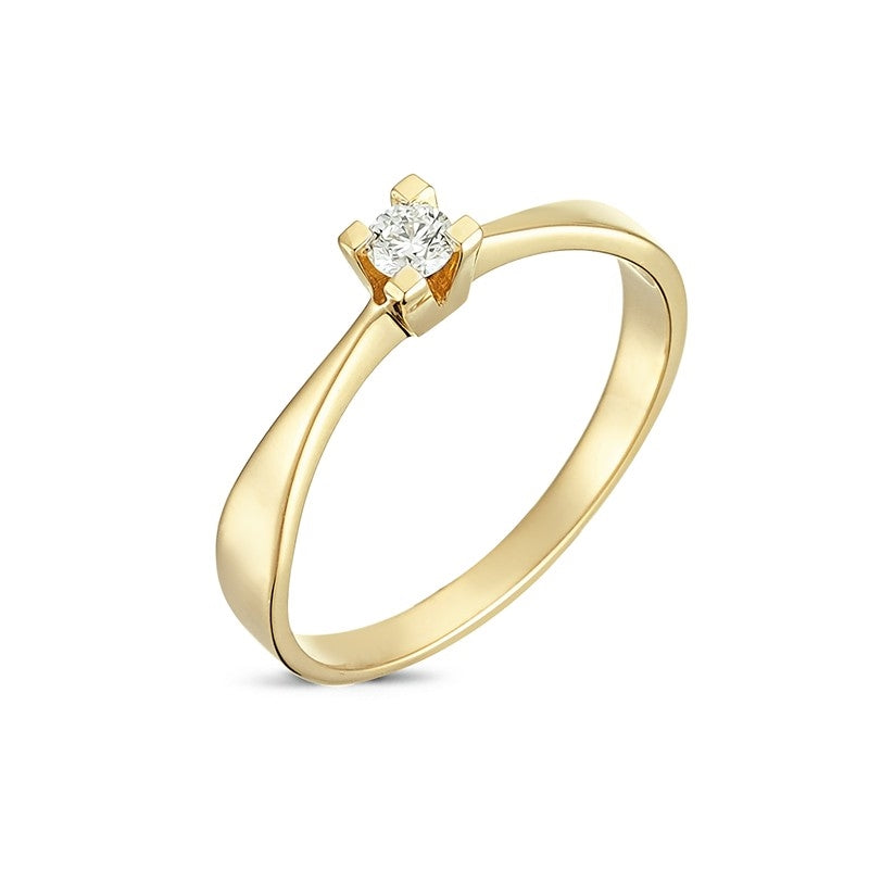 Diamantring i 14 karat guld med 0,30 ct diamant fra Nuran