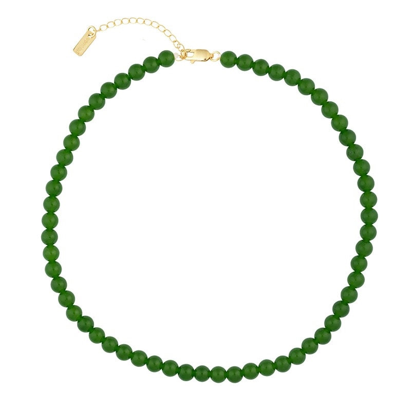 Vincent candy coral Lucid Green halskæde i forgyldt sølv med grønne krystalperler fra House of Vincent.