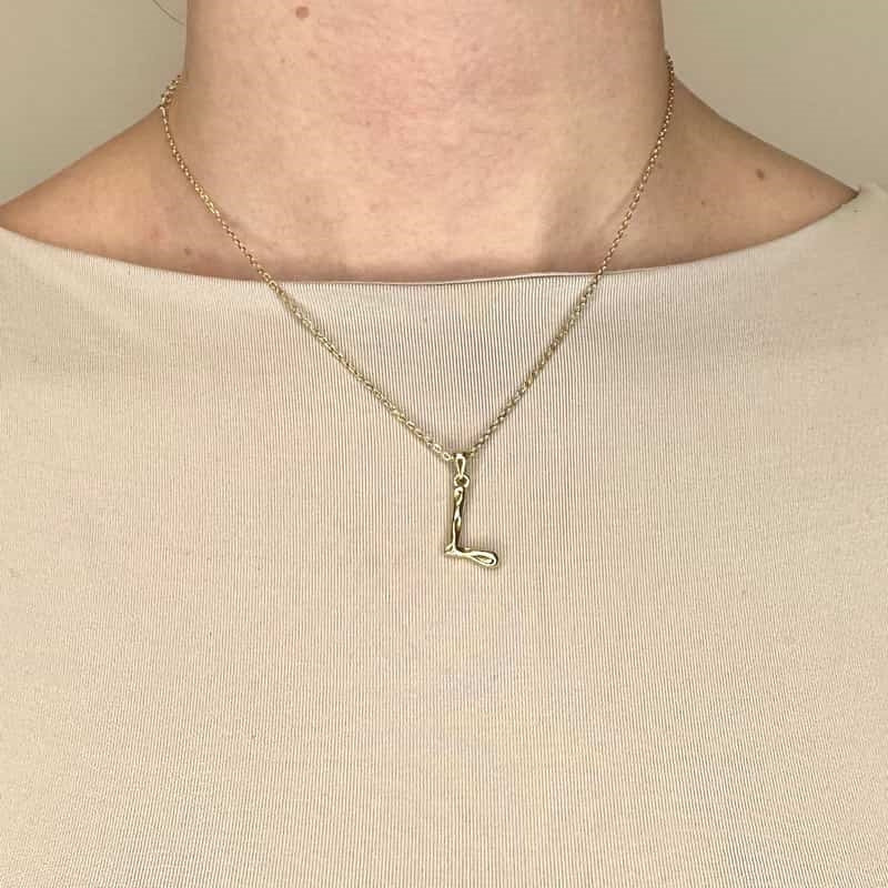 MerlePerle bogstavhalskæde i 18 karat forgyldt sølv – B