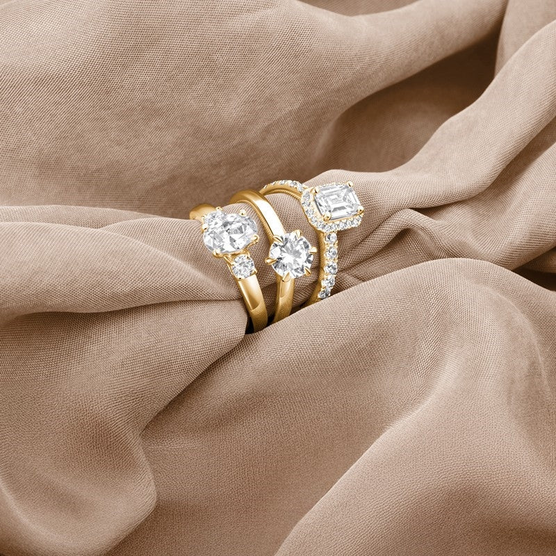 Siersbøl Luxury firkantring i 14 kt hvidguld med 1,4 ct lab-grown diamant – set fra siden