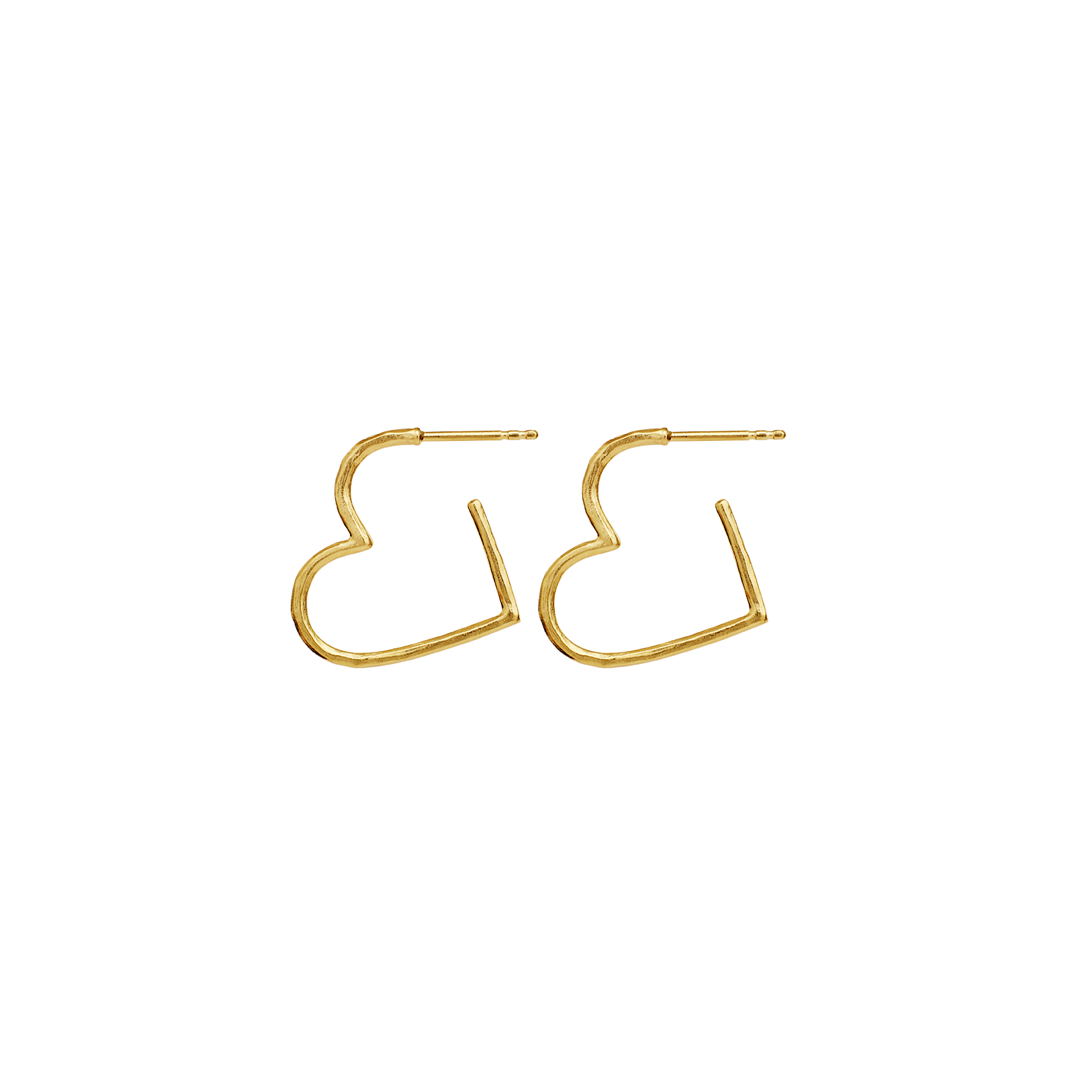 Maanesten Laia Midi øreringe i 18 karat forgyldt genanvendt sølv med hjerteformet design 2x2 cm.