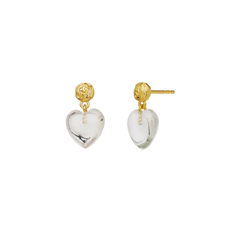 Lemona Petite øreringe i forgyldt sølv med krystal fra Maanesten