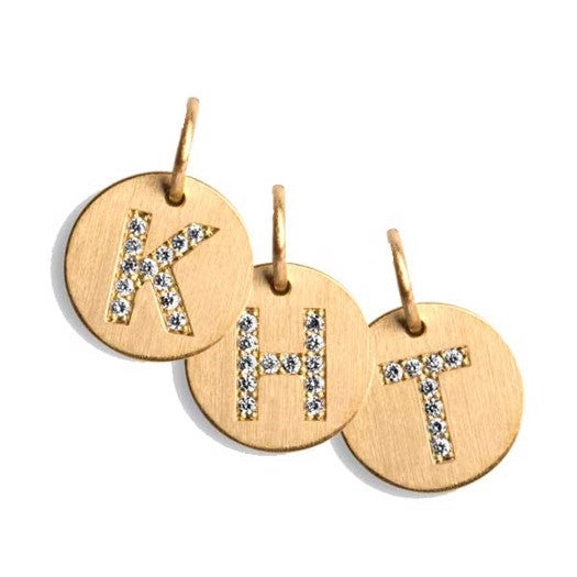 Lovetag vedhæng i 18 karat guld med diamanter Hjerte – Jane Kønig