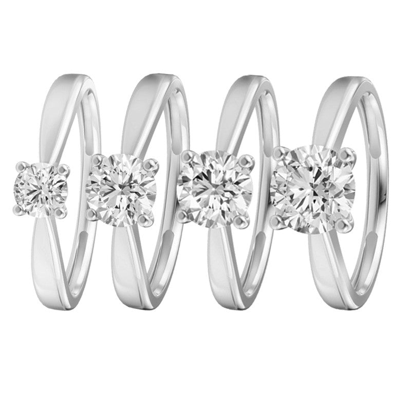 Siersbøl Luxury diamantring i 14 karat hvidguld med lab-grown diamant, set fra siden