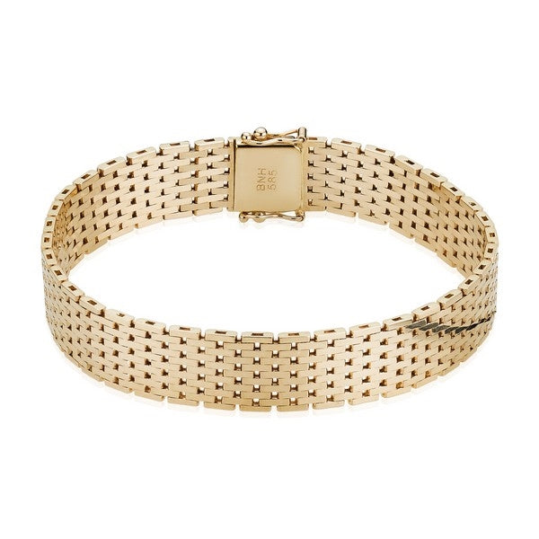 BNH murstensarmbånd i 14 karat guld 3 mm 18,5 cm
