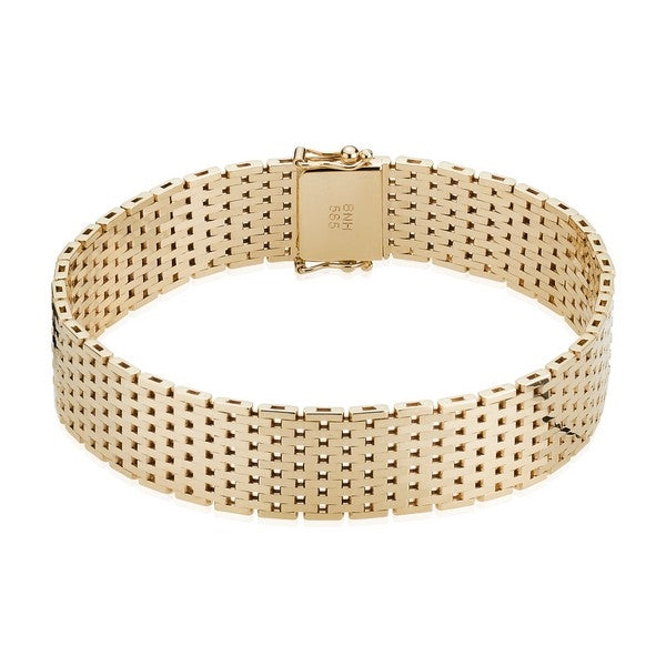 BNH murstensarmbånd i 14 karat guld 3 mm 18,5 cm