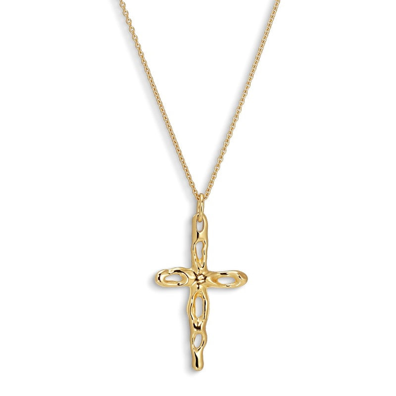 Mary korsvedhæng i forgyldt sølv fra Jane Kønig