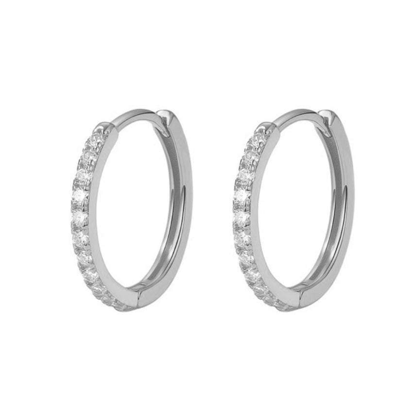 Tina creoler i sølv med zirkonia 17 mm fra MerlePerle