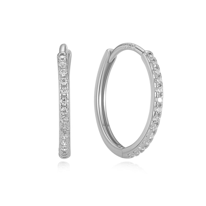 Tina creoler i sølv med zirkonia 20 mm fra MerlePerle