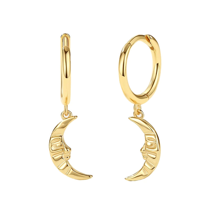 Moody hoops i 18 karat forgyldt sølv med månevedhæng fra MerlePerle