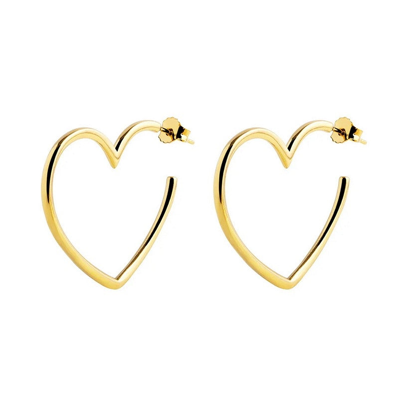 Hailey hjerteøreringe i forgyldt sølv fra MerlePerle
