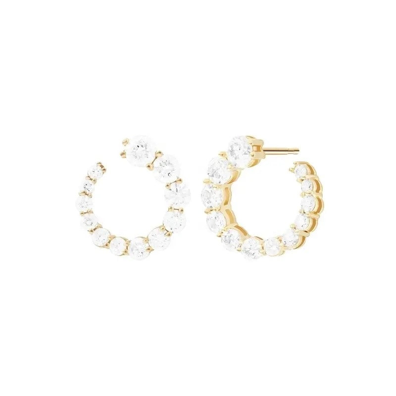 Jolie øreringe i forgyldt sølv med zirkonia fra MerlePerle