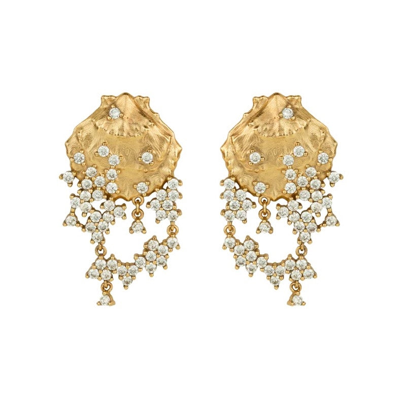 Mirror Cove øreringe fra House of Vincent i 18 karat forgyldt sølv med funklende nano-krystaller.