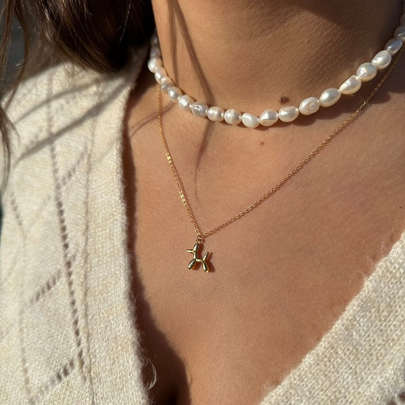 Jeff halskæde i 18 karat forgyldt sølv fra MerlePerle 40+5 cm