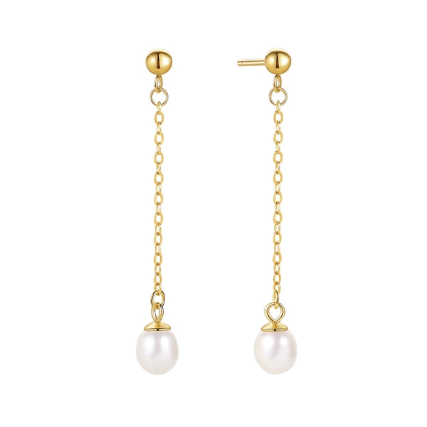 Mai øreringe i forgyldt sølv med ferskvandsperle fra MerlePerle