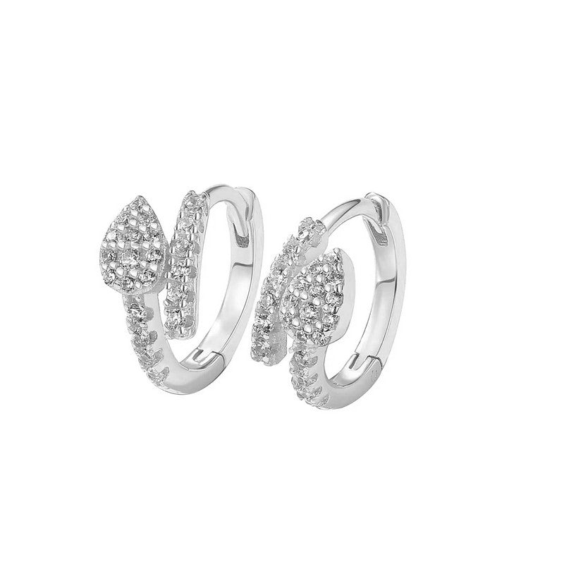 Blaire creoler i sølv med zirkonia fra MerlePerle, 12,5 mm