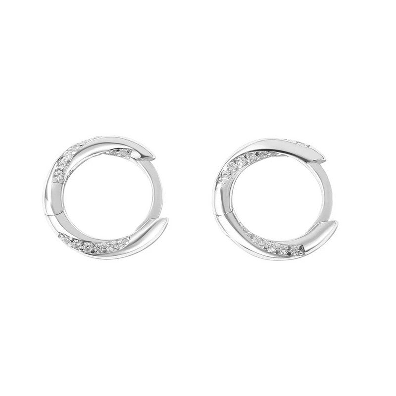 Bindy creoler i sølv med zirkonia fra MerlePerle, 12 mm