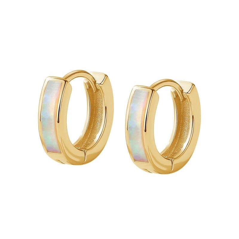 ByBirch Maya creoler i forgyldt sølv med opaler