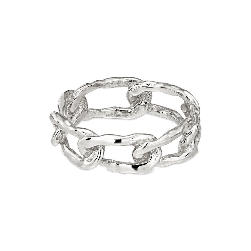 Jane Kønig Medium Space Link ring i 925 sterlingssølv, set fra siden