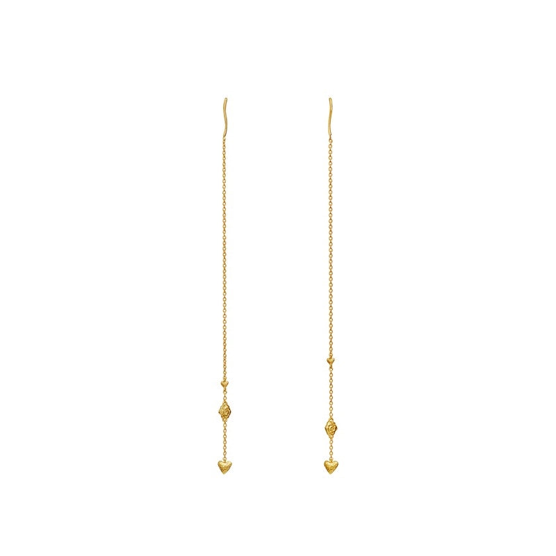 Milia kædeøreringe i forgyldt sølv fra Maanesten