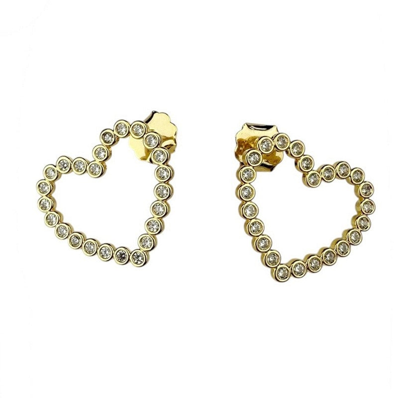 Mina hjerteøreringe i 24 kt forgyldt messing med krystaller – Pico Copenhagen