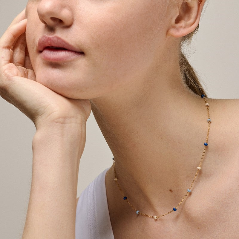 Lola Bold Marine halskæde i forgyldt sølv fra Enamel Copenhagen 38–42 cm