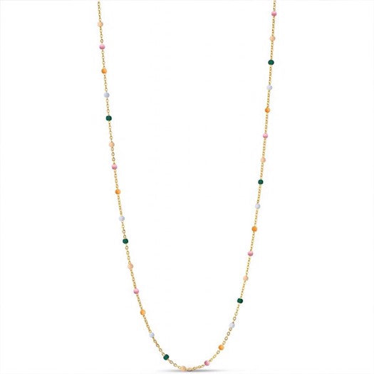 Lola Dreamy halskæde i 18 karat forgyldt sølv med farvede emaljeperler 38–42 cm – Enamel Copenhagen