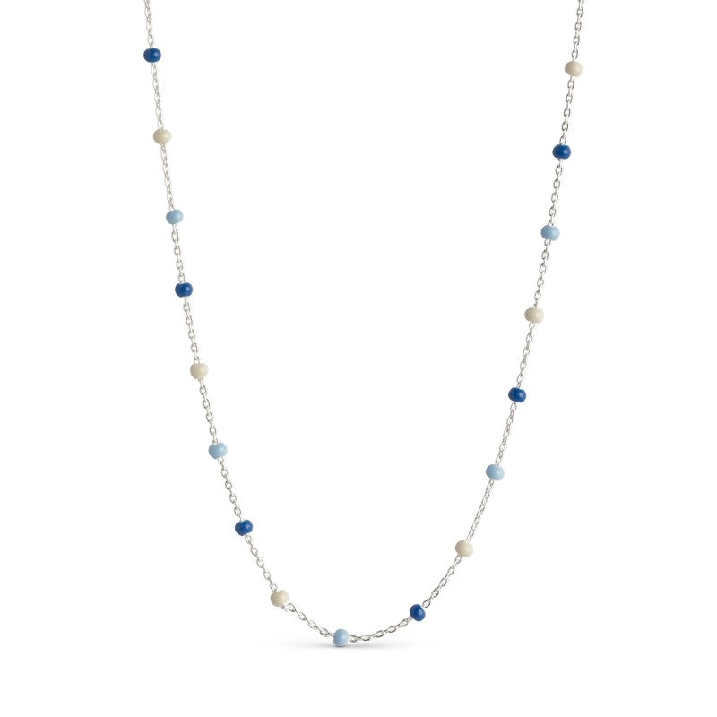 Lola Marine halskæde i sølv med blå emaljeperler fra Enamel Copenhagen 38–42 cm