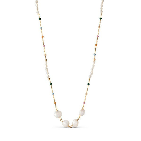 Lola Perla halskæde i forgyldt sølv med ferskvandsperler – Enamel Copenhagen
