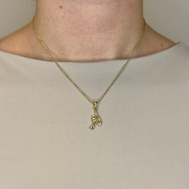 MerlePerle bogstavhalskæde i 18 karat forgyldt sølv – B