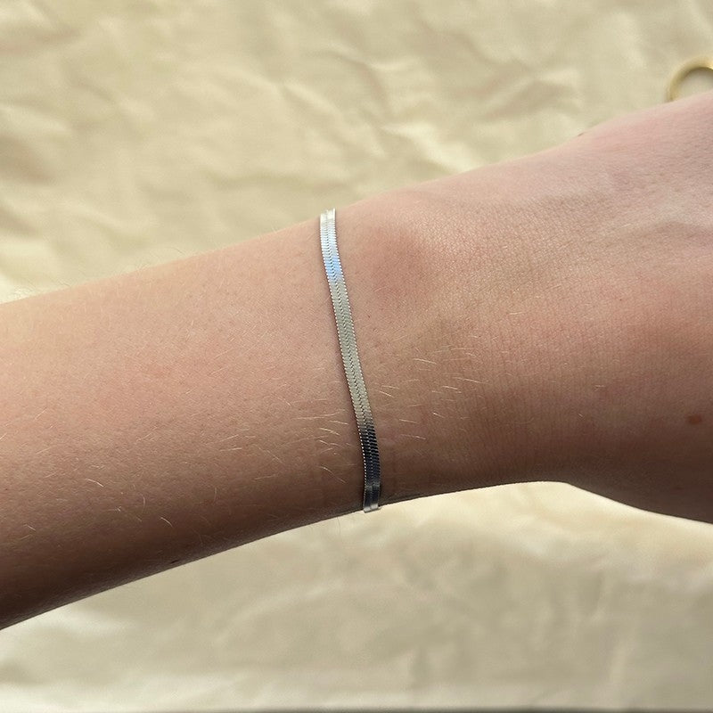 Nanna armbånd i sterlingsølv fra MerlePerle 3 mm 16+3,5 cm