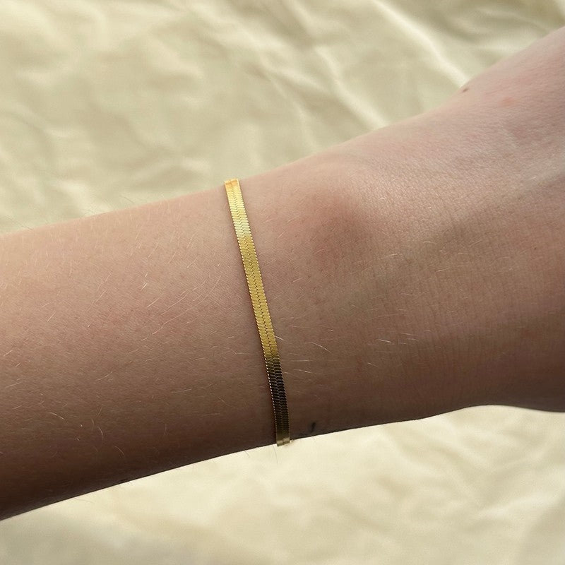 Nanna armbånd i 18 karat forgyldt sølv fra MerlePerle 3 mm 16+3,5 cm