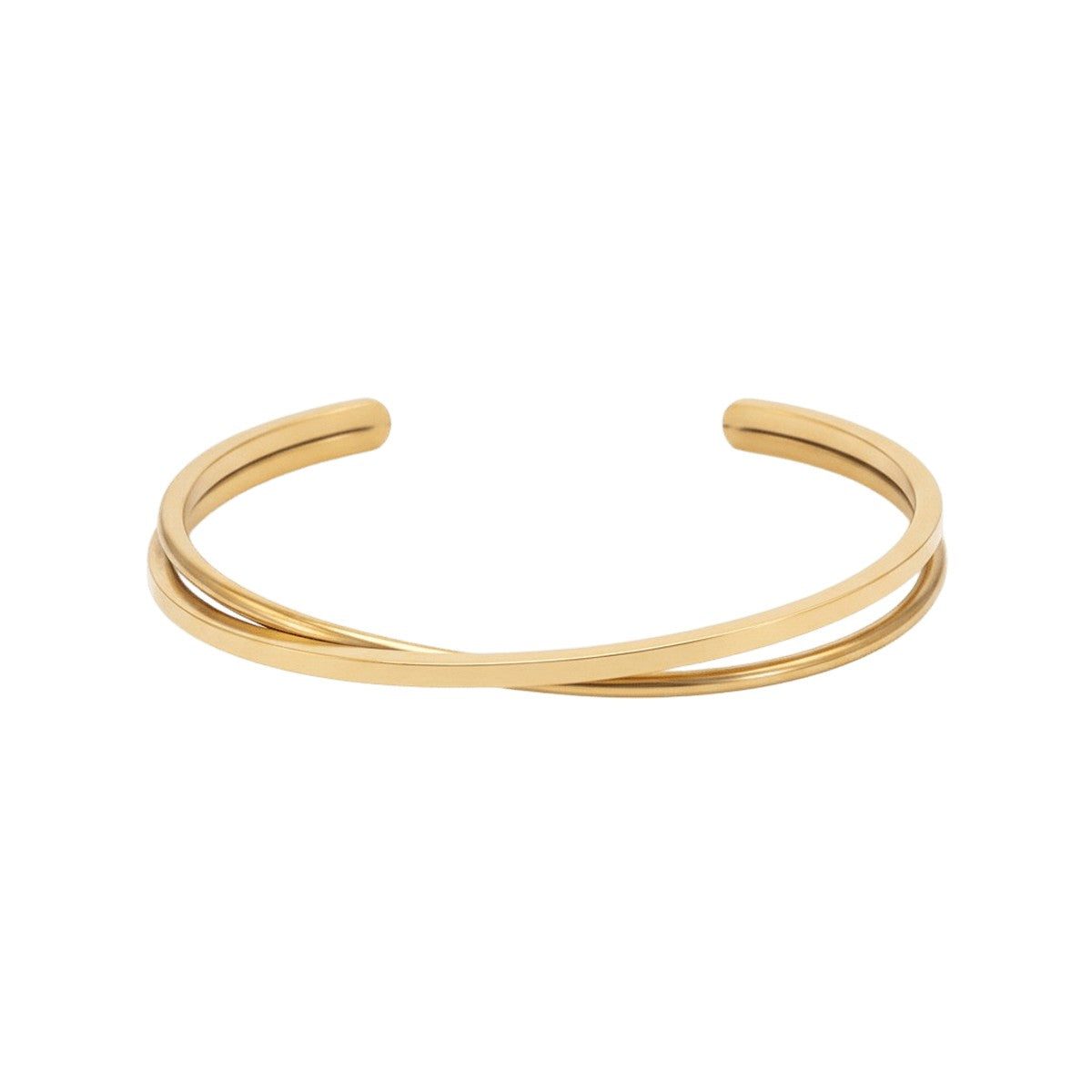 Jane Kønig olympia armbånd i 18 karat forgyldt rustfrit stål med to sammenflettede bånd i Medium/Large.