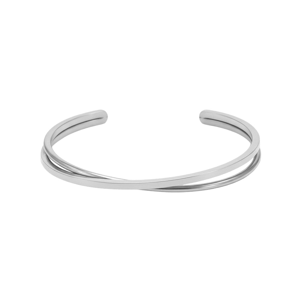 Jane Kønig olympia armbånd i sølvbelagt rustfrit stål med to sammenvævede tråde i medium eller large.