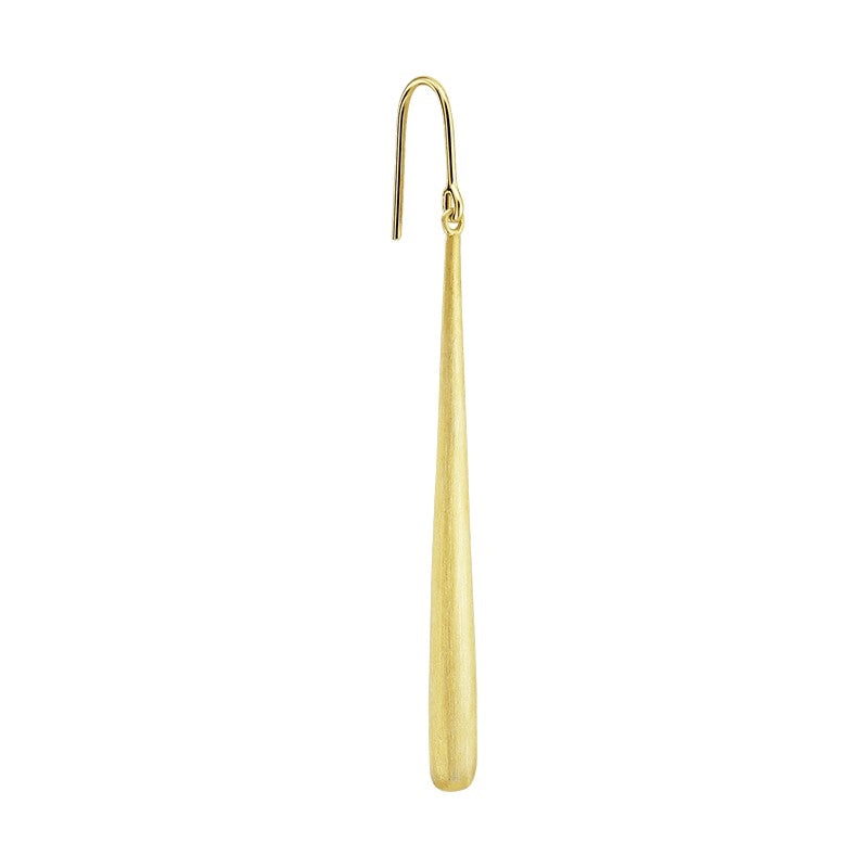 Jane Kønig Orbis Drop ørering i 18 karat forgyldt sølv med dråbeformet design, 64 mm.