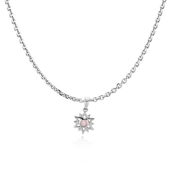 Sistie halskæde i sølv med pink opal