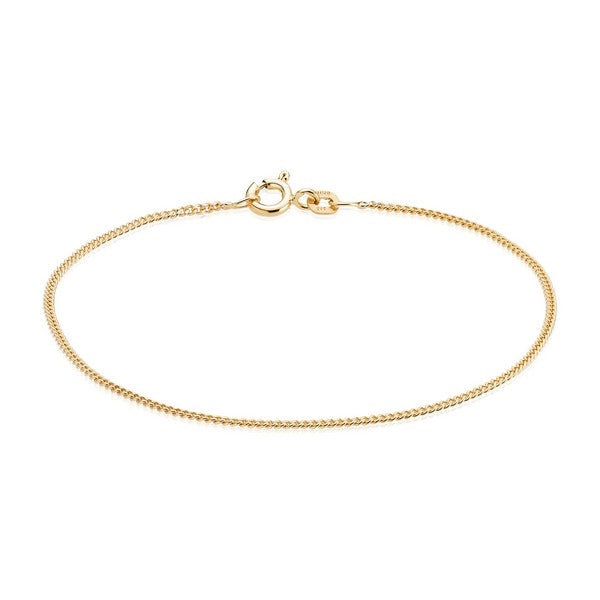 BNH panser facet armbånd i 8 kt guld 18,5–21 cm, 0,45–1,65 mm