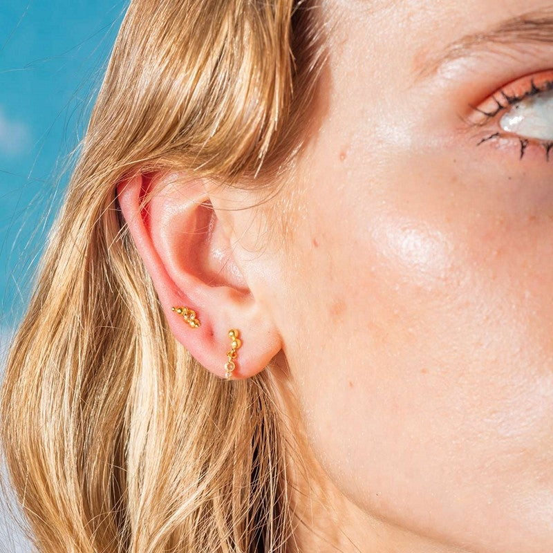 Pendulum ørestikker i 18 karat forgyldt sølv med nanokrystal – House of Vincent