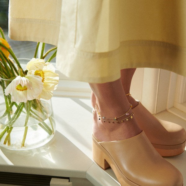 Meadow ankelkæde i sølv med farvede sten fra Pernille Corydon 23–26 cm