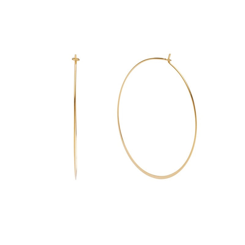 Posey hoops 60 mm i 24 karat guldbelagt messing fra Pico Copenhagen – store runde hoopsøreringe.