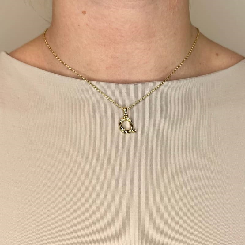 MerlePerle bogstavhalskæde i 18 karat forgyldt sølv – B