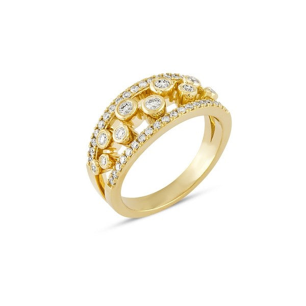Tube ring i 14 karat guld med 0,67 ct diamanter fra Nuran – elegant diamantring med moderne design.