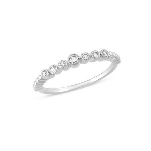 Nuran TUBE ring i 14 kt hvidguld med 0,15 ct diamanter