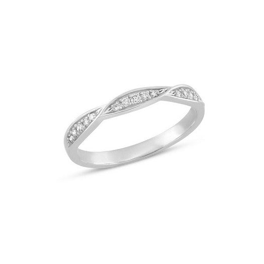 Nuran lilja elegant diamantring i 14 karat hvidguld med 0,15 ct diamanter