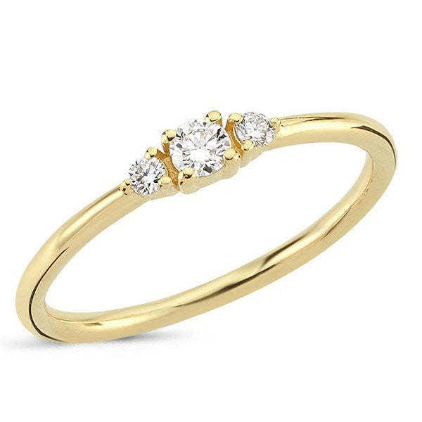 Petit Nuran ring i 14 karat guld med 0,15 ct diamanter