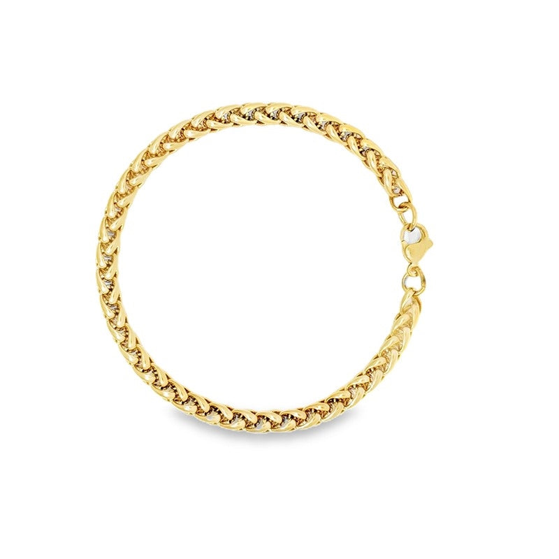 Rico's herrearmbånd i forgyldt rustfrit stål 5 mm med karabinlås fra Smykkecenter.