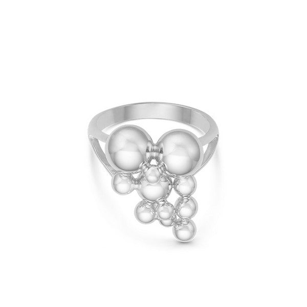 Randers Sølv ring i 925 sterlingsølv med kugler inspireret af vindrueklase.