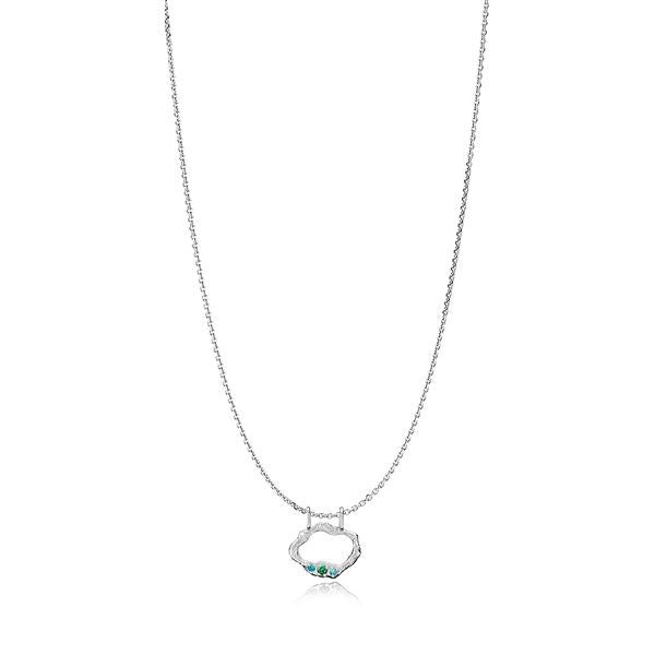 Ocean halskæde i sterlingsølv med blå og grønne zirkoner fra Izabel Camille